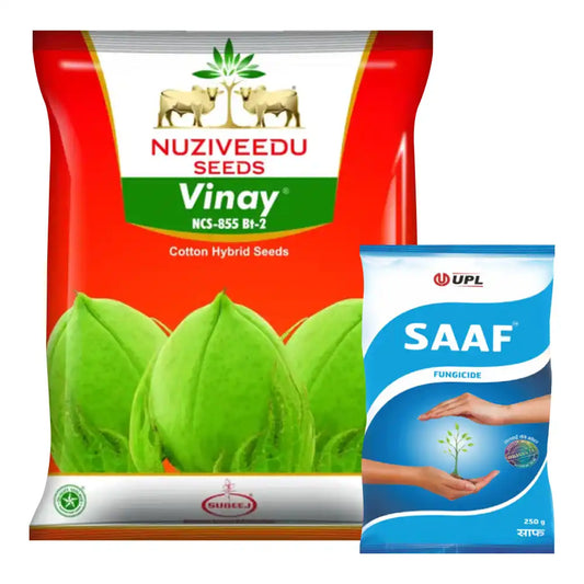 Nuziveedu Vinay Cotton Seeds (475gm x 2) + UPL Saaf (500gm) Combo