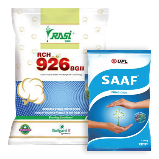 Rasi 926 Cotton Seeds (475gm x2) + UPL Saaf Combo (500gm)