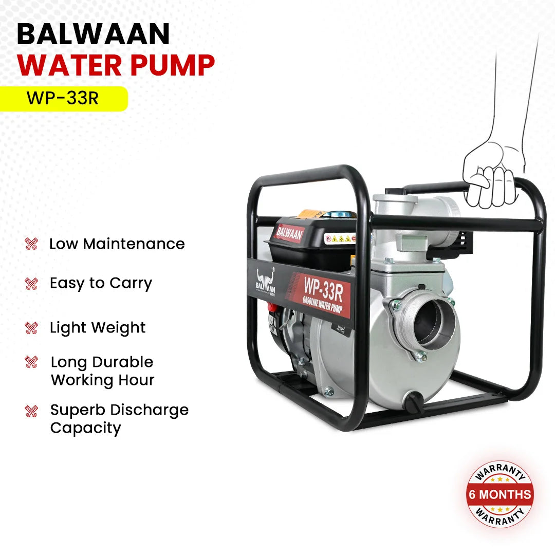 Balwaan WP-33R 7HP Water Pump  3X3 Inch