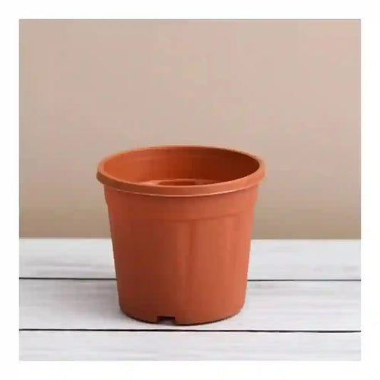 Nurserylive 10 Inch (25 Cm) Grower Round Plastic Pot (Terracotta Color)