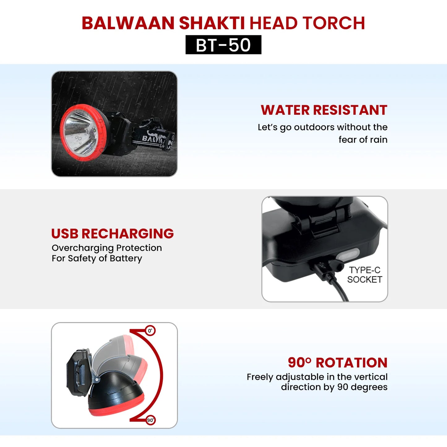 Balwaan Shakti BT 50 Head Torch