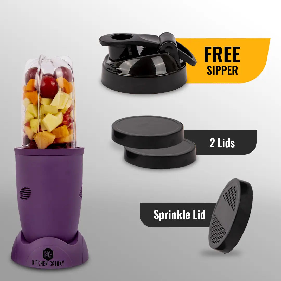 बुलेट मिक्सर ग्राइंडर-2 जार + चॉपर (मॅट सीरीज, प्लम पर्पल कलर)
