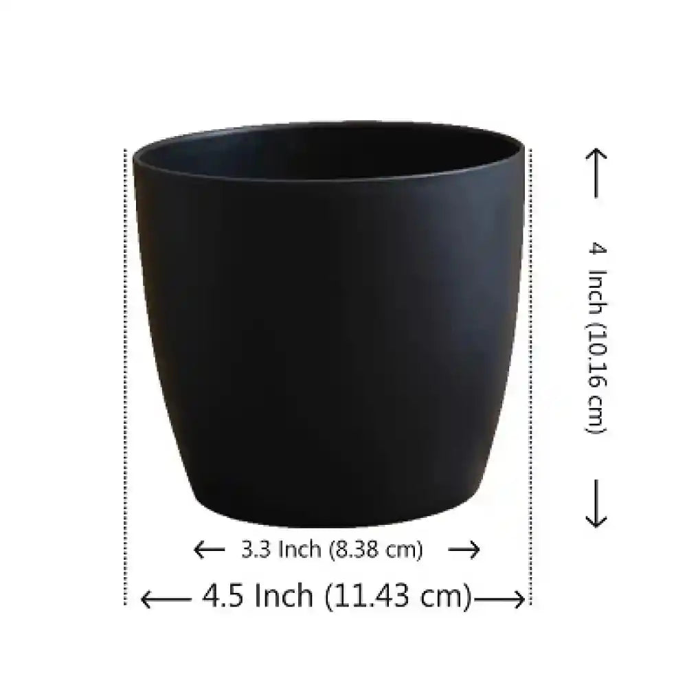 नर्सरीलाइव 4.5 इंच रोंडा नं-1110 गोल प्लास्टिक प्लांटर (काला)