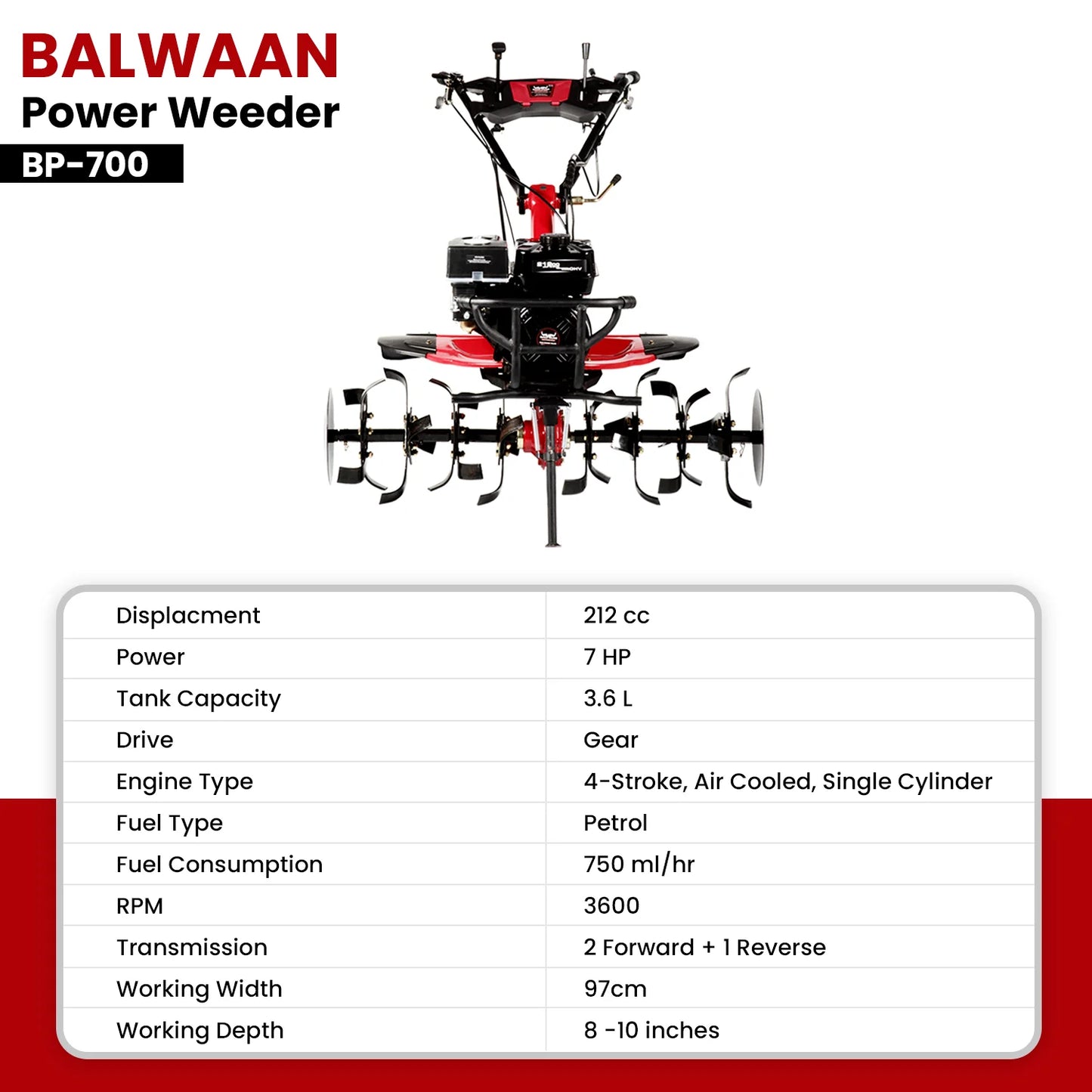 Balwaan BP 700 Power Weeder