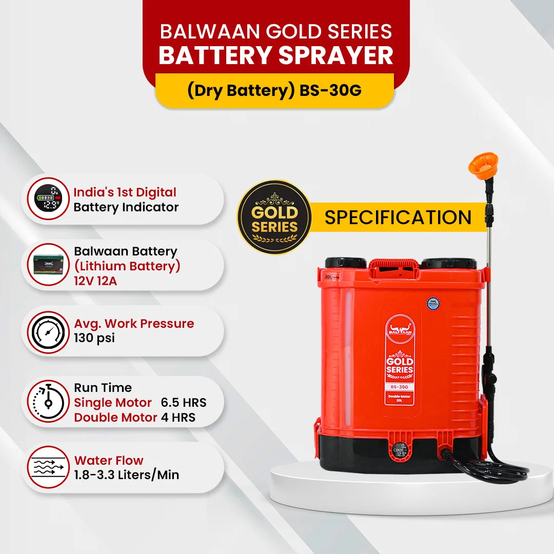 Balwaan Gold Series BS-30G Double Motor Battery Sprayer pump