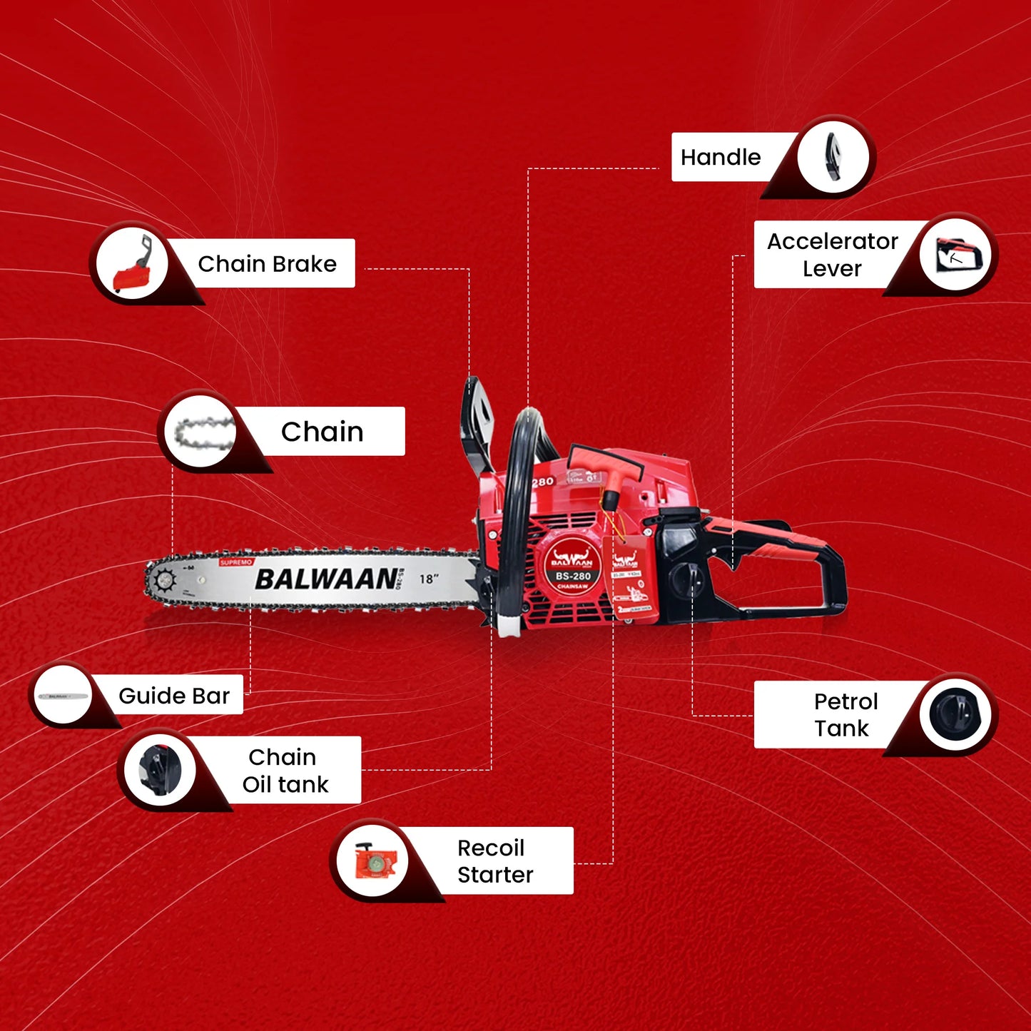 Balwaan BS-280 (18 Inches) Supremo Chainsaw