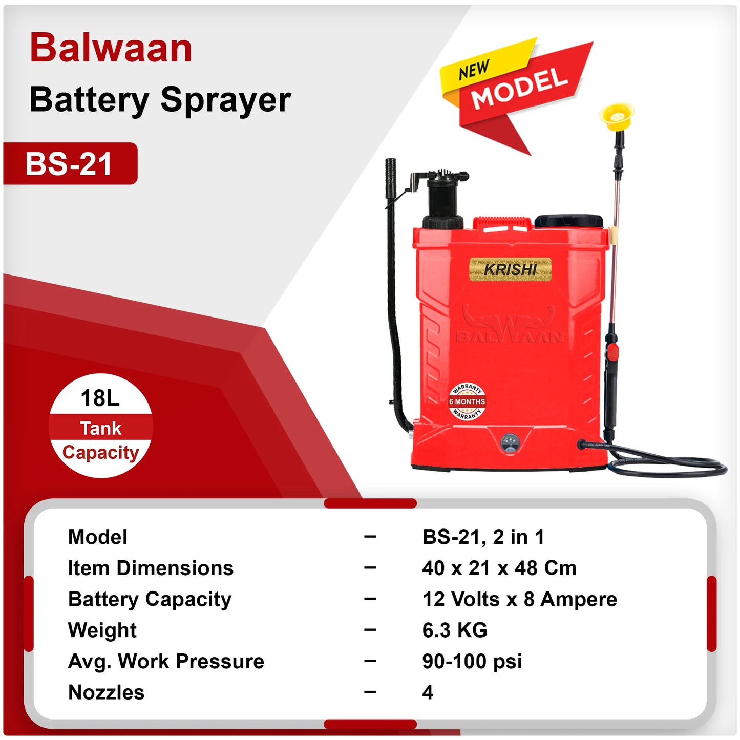 Balwaan BS 21 Battery Sprayer Pump