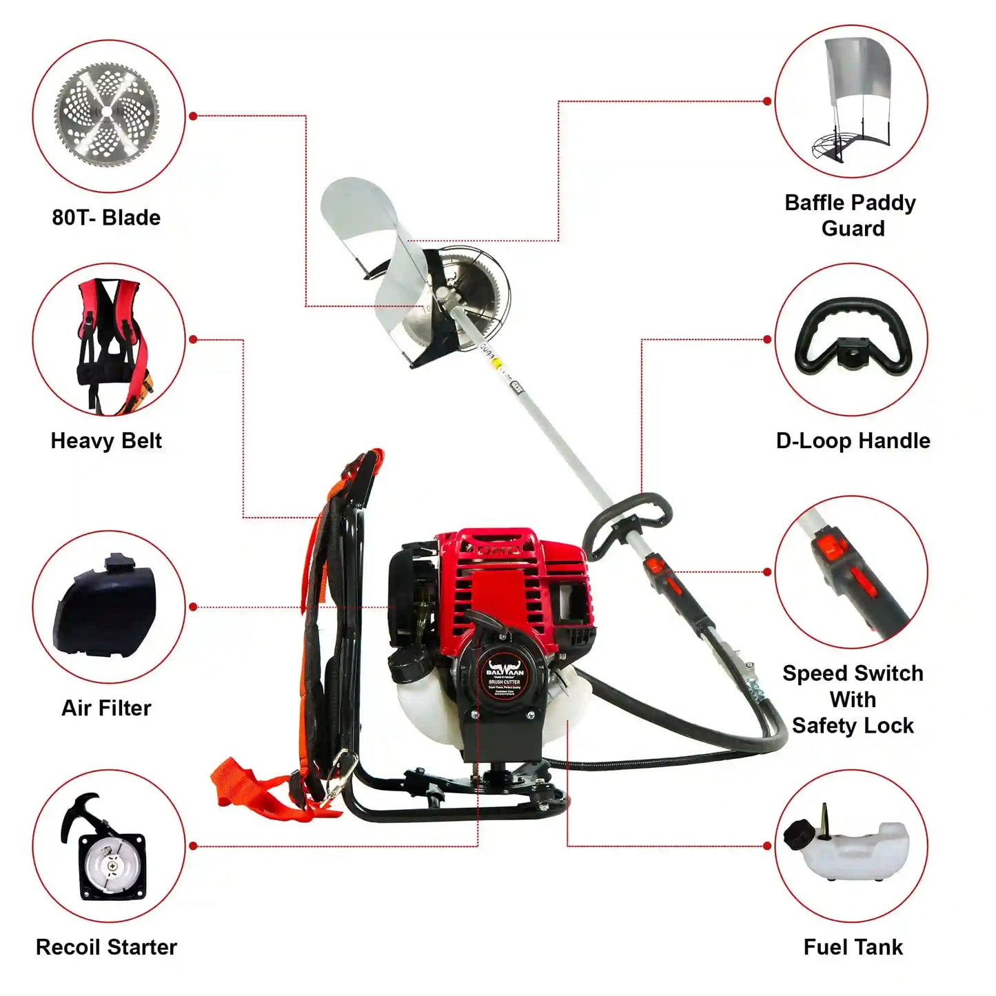 Balwaan BX-35B Back Pack Crop cum Grass Cutter-35cc