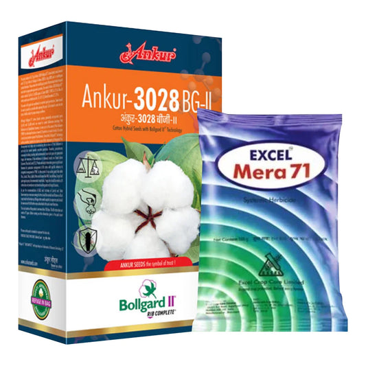 Ankur 3028 Cotton Seeds (1 Packet) + Sumitomo Mera 71 (200 gm) Combo