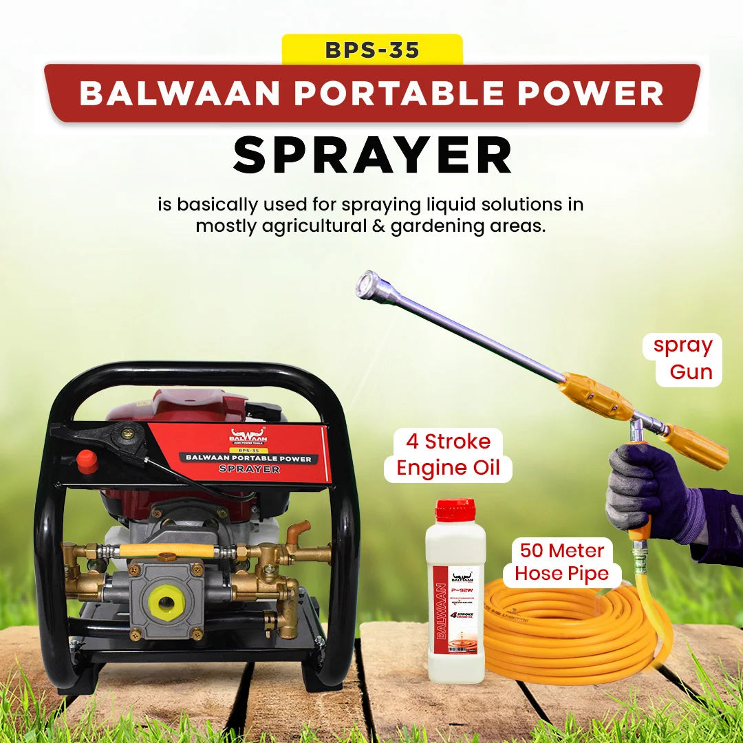 Balwaan Portable Power Sprayer with 50m hose| BPS-35