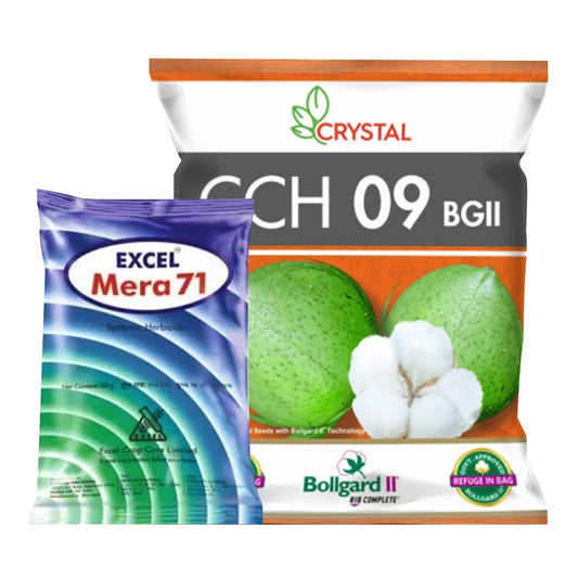 Crystal CCH-09 Cotton Seeds (1 Packet) + Sumitomo Mera 71 (200 gm) Combo