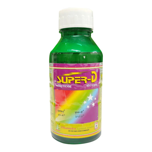 Dhanuka Super D Insecticide Chlorpyriphos 50% + Cypermethrin 5% EC, Systemic And Contact Insecticide