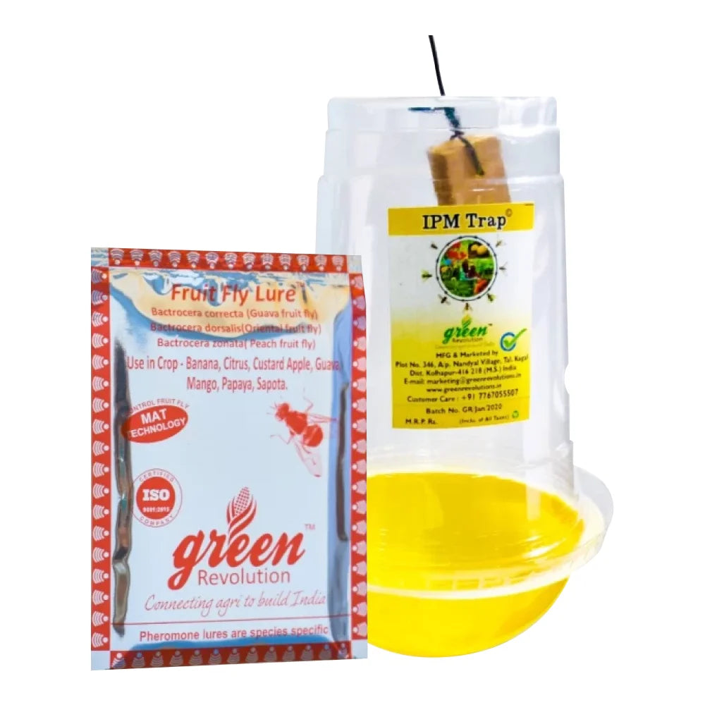 ग्रीन रेवोलूशन आईपीएम ट्रैप + फल मक्खी ल्यूर | Green Revolution IPM Trap + Fruit Fly Lure