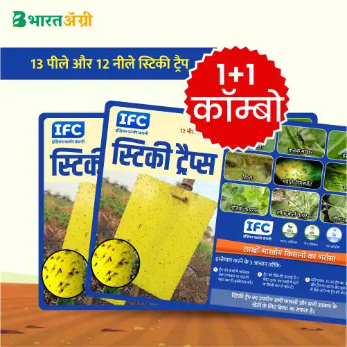 Indian Farmer Company (IFC) Sticky Trap (10 Yellow, 10 Blue) (1+1 Free)