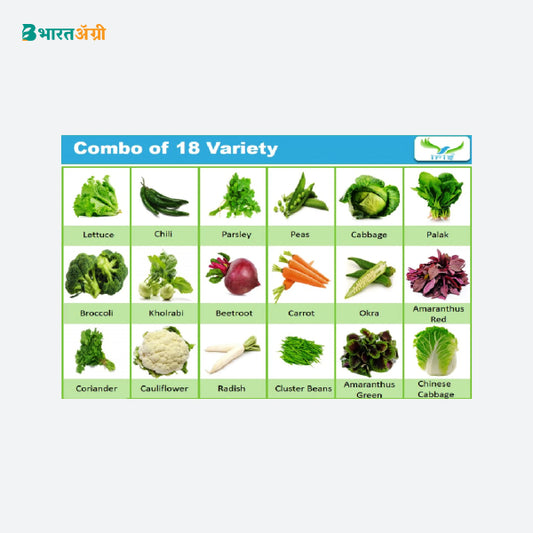 Iris Hybrid Pack of 18 Variety of Vegetables Seeds - BharatAgri