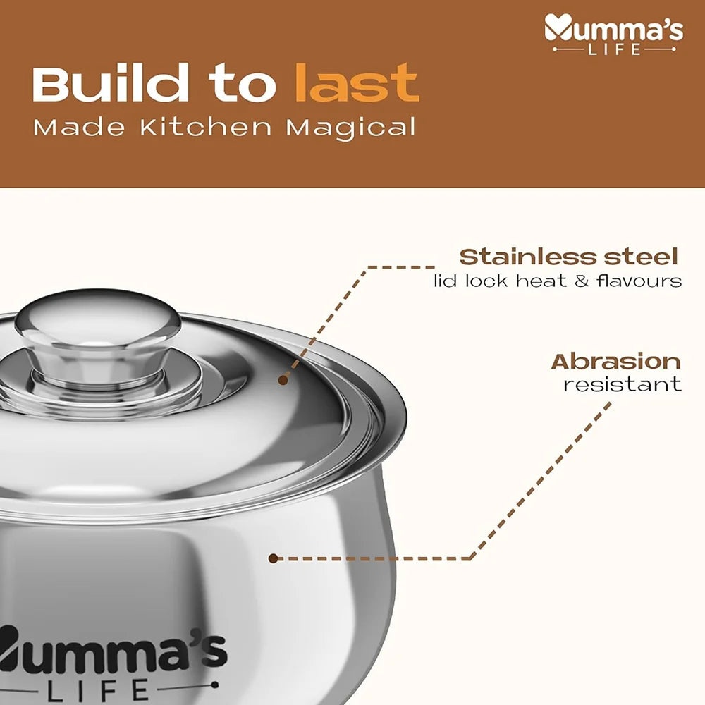 Mumma's Life Casserole Hotpot/Chapati Box/Hot Case Belly Shape with Lid (1500 ml)