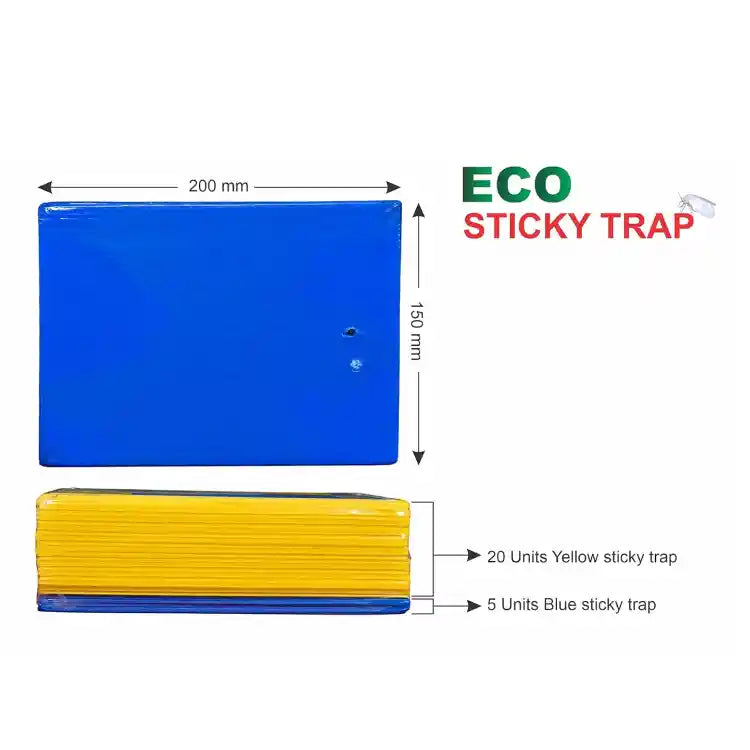 SK Agrotech Sticky Trap - (20 Yellow and 5 Blue)