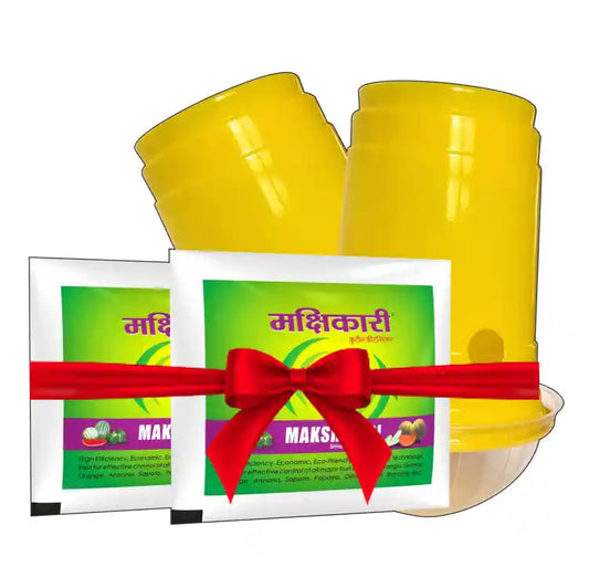 Patil Biotech Makshikari Block + Trap - Yellow Glass (Pheromone trap for fruit fly) (1+1 Combo)