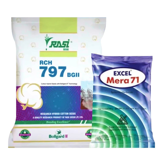 Rasi RCH 797 Cotton Seeds (1 Packet) + Sumitomo Mera 71 (200 gm) Combo