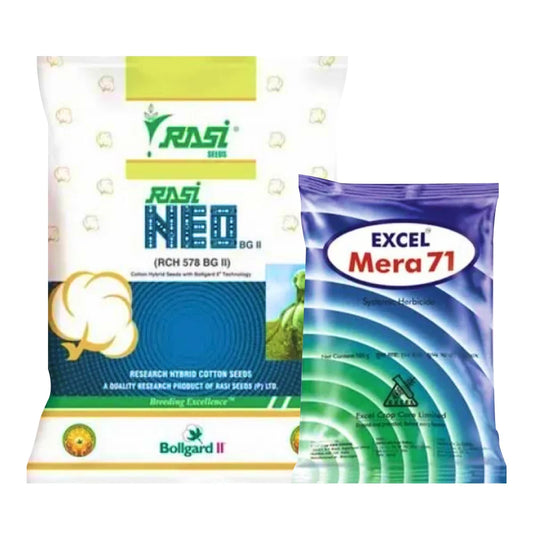 Rasi Neo 578 Cotton Seeds (1 Packet) + Sumitomo Mera 71 (200 gm) Combo