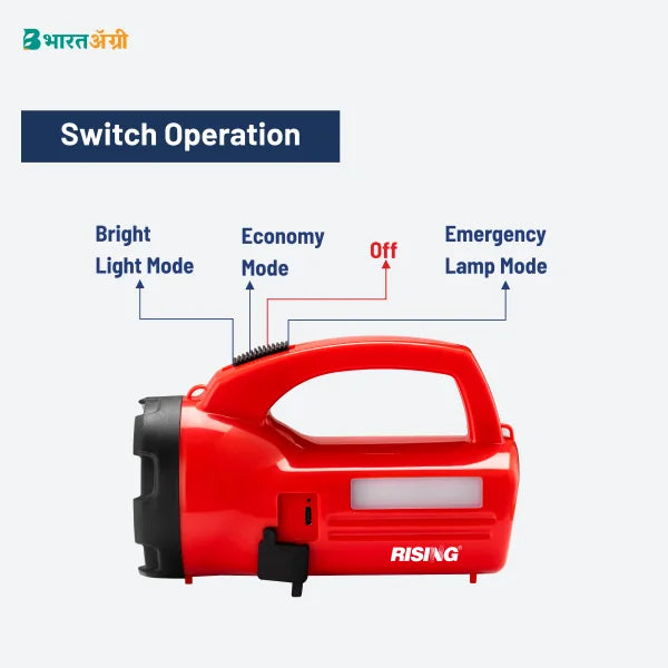 Rising TIGOR Rechargeable Led Torch With Emergency Lamp Torch_4