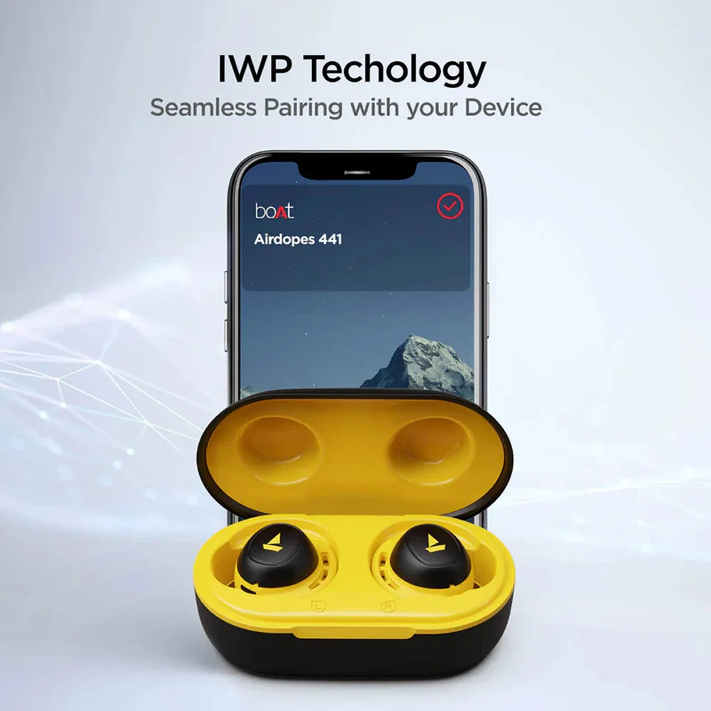 boAt Airdopes 441 True Wireless Earbuds (Yellow Color