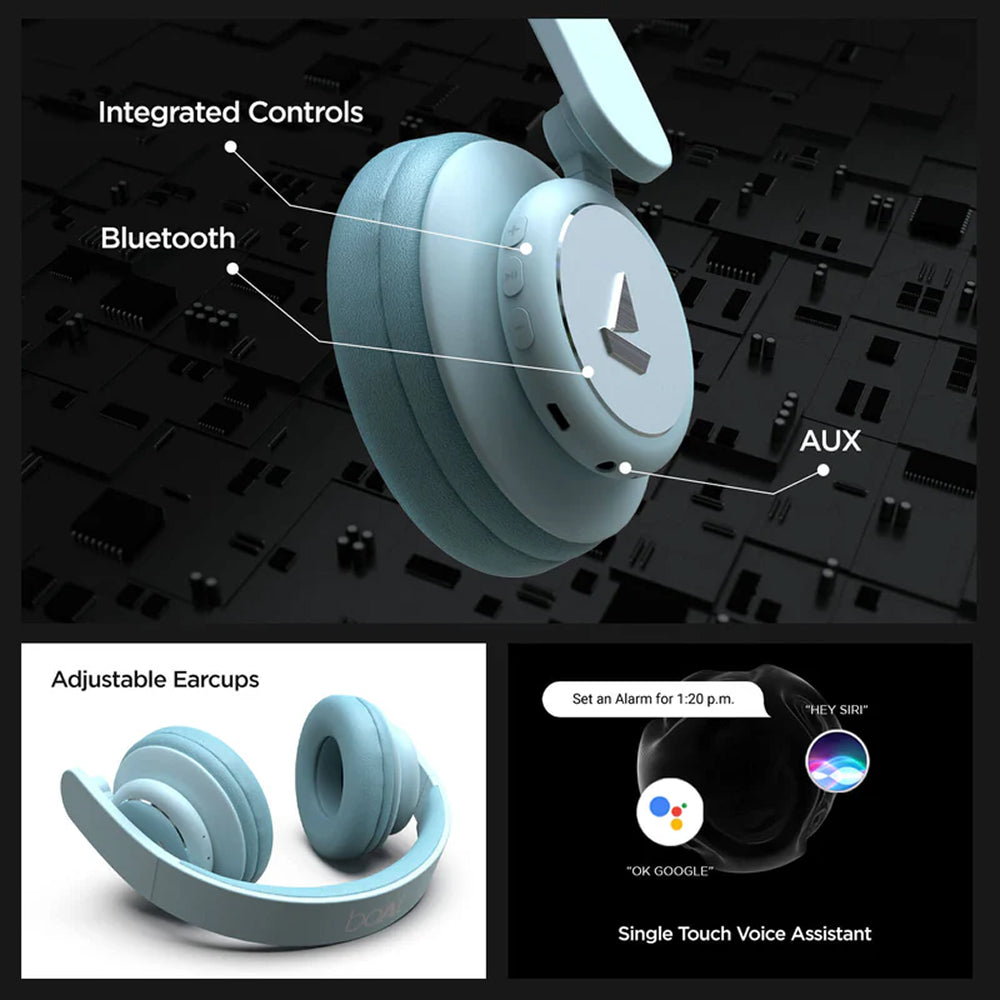 boAt Rockerz 450 Pro Wireless Headphones (Aqua Blue Color