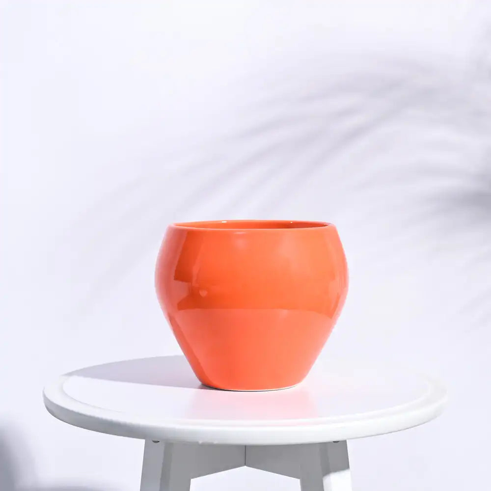 उगाऊ एप्पल नारंगी सिरेमिक गमला | Ugaoo Apple Orange Ceramic Pot