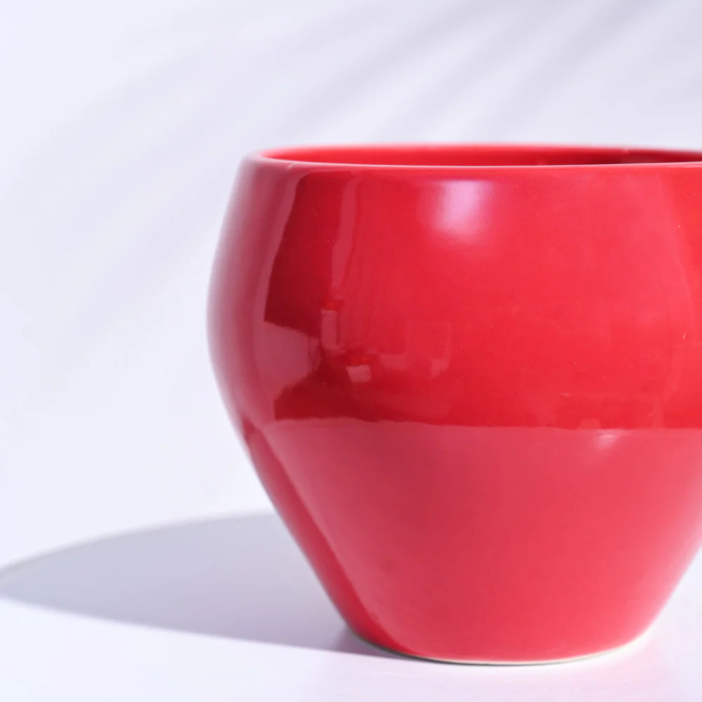 Ugaoo Apple Red Ceramic Pot