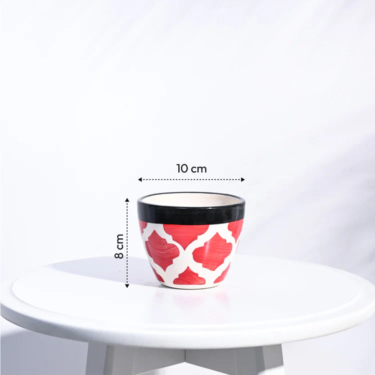 Ugaoo Apple Rose Red Ceramic Pot