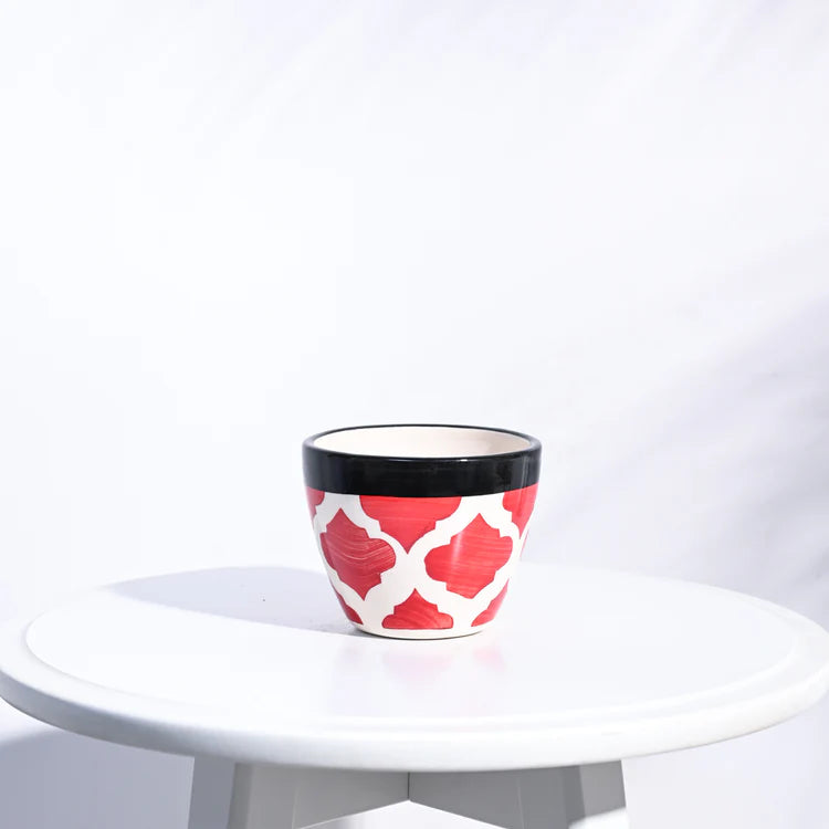 Ugaoo Apple Rose Red Ceramic Pot