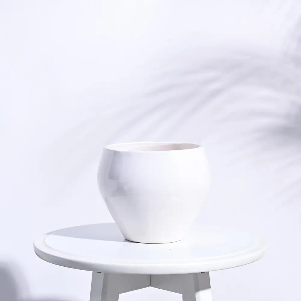 Ugaoo Apple White Ceramic Pot