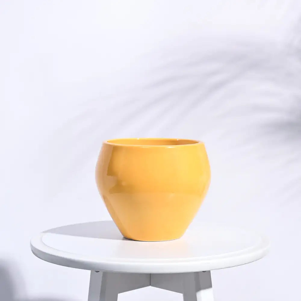 Ugaoo Apple Yellow Ceramic Pot