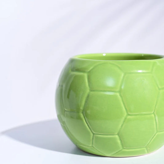 उगाऊ फुटबॉल हल्के हरे रंग का सिरेमिक गमला | Ugaoo Football Light Green Ceramic Pot