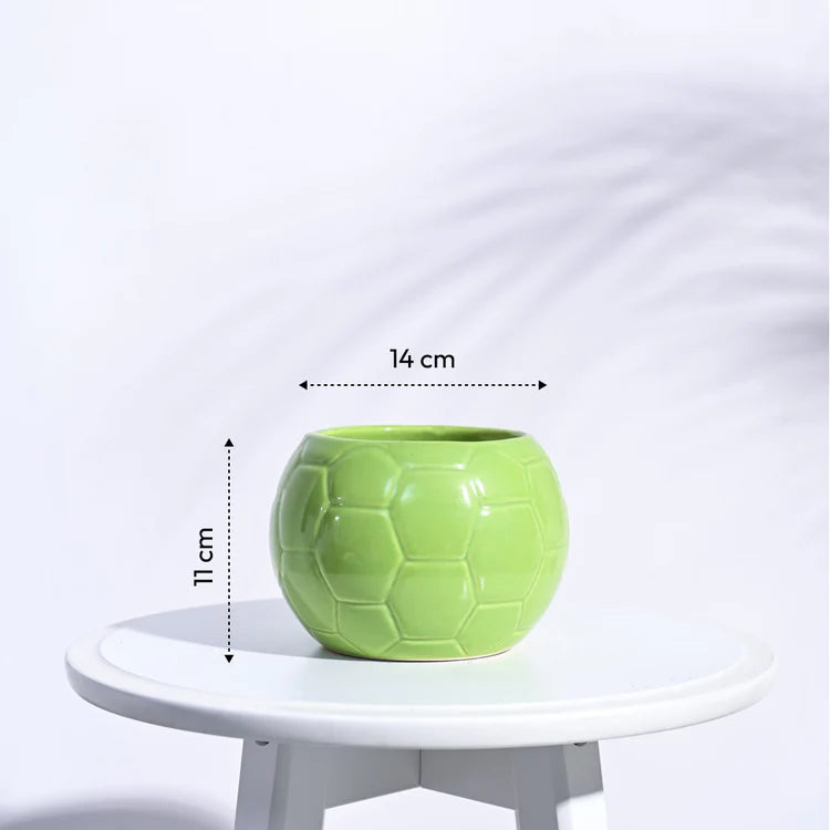 Ugaoo Football Light Green Ceramic Pot