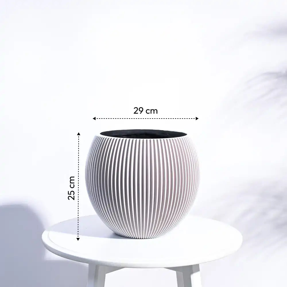 Ugaoo Planter Vase Ball Groove (Ivory)