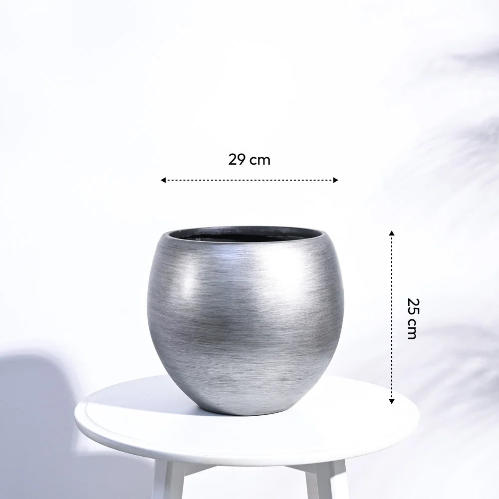 उगाऊ प्लांटर फूलदान बॉल रेट्रो (सिल्वर) | Ugaoo Planter Vase Ball Retro (Silver)