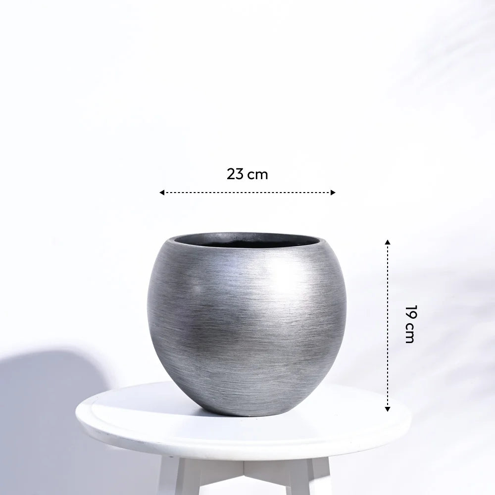 उगाऊ प्लांटर फूलदान बॉल रेट्रो (सिल्वर) | Ugaoo Planter Vase Ball Retro (Silver)