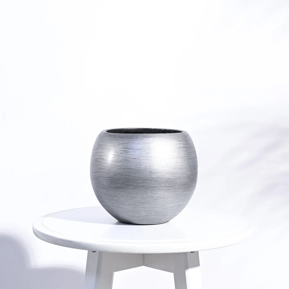 उगाऊ प्लांटर फूलदान बॉल रेट्रो (सिल्वर) | Ugaoo Planter Vase Ball Retro (Silver)