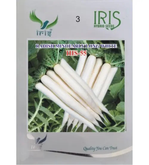 Iris IHS 55 F1 Radish Seeds - BharatAgri Krushidukan