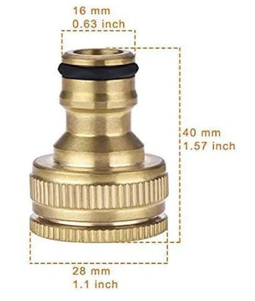 Brass Garden Hose Tap Connector 0.5 and 0.75. 2-in-1  - Krushidukan_2